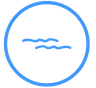 Blue Wave Dev's logo. A circle with two small waves
